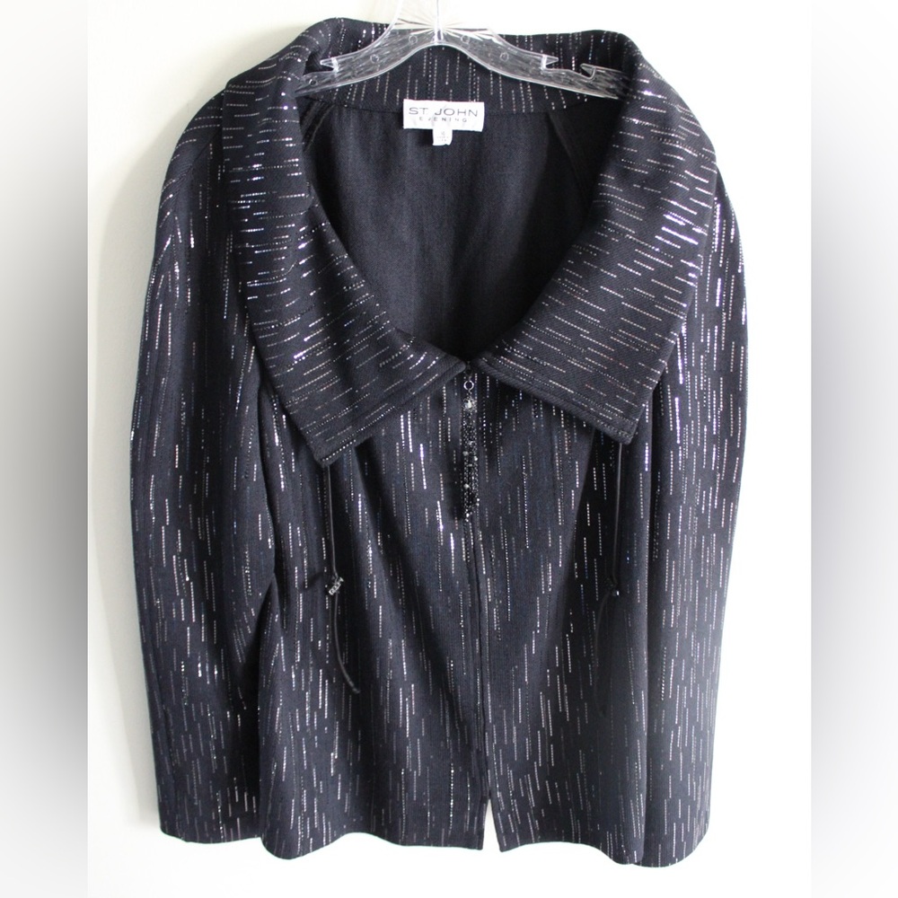 St. John Evening Black Long Sleeve Top